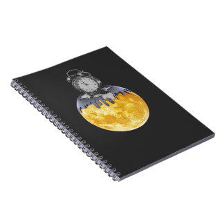 Surreal Melting Clock Sun Notebook | Abstract Time Anteckningsbok