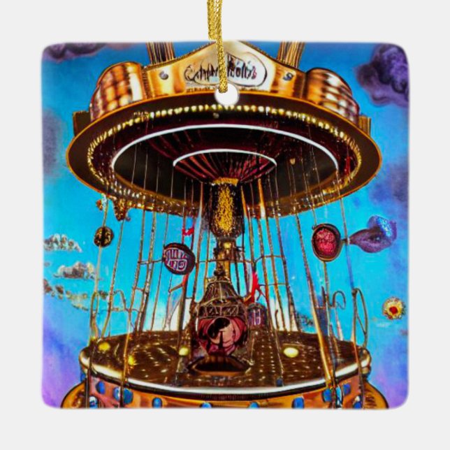 Surreal Merry-Go-Round Julgransprydnad Keramik (Framsida)