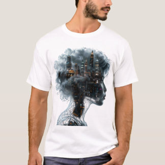 Surreal Mindscape: City within a Woman's Head T Shirt