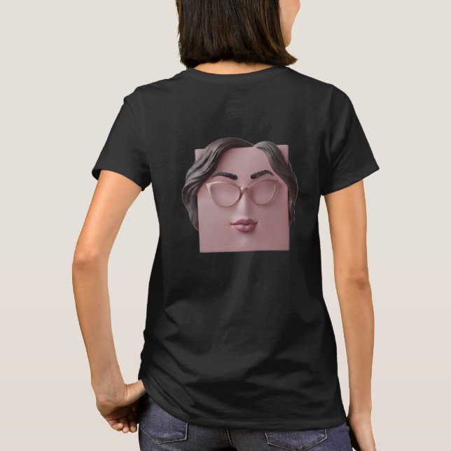 Surreal minimalist kvinna t-shirt - modern konst g (Baksida)