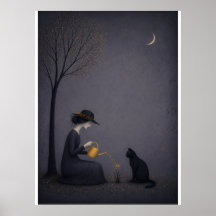 Surreal minimalistisk illustration – Kvinna vårdan