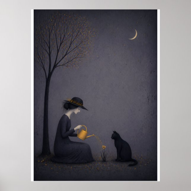 Surreal minimalistisk illustration – Kvinna vårdan Poster (Framsidan)