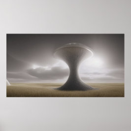 Surreal Modern Abstrakt i öknen Poster