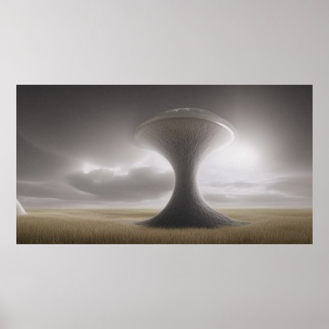 Surreal Modern Abstrakt i öknen Poster (Framsidan)