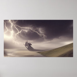 Surreal Modern Abstrakt storm i öknen Poster