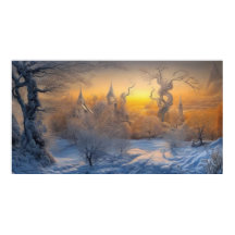 Surreal Modern Abstrakt vinterhögland snö sol