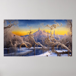 Surreal Modern Abstrakt vinterland Poster