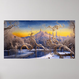 Surreal Modern Abstrakt vinterland Poster