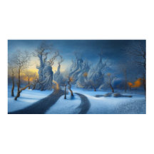 Surreal Modern Abstrakt vinterland snö 2