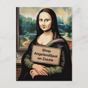 Surreal Mona Liza Says Shop Angelandspot Vykort