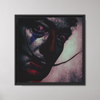 Surreal Mörk Porträtt Wall Art - Abstrakt Ansikte Canvastryck