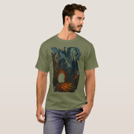 Surreal mörk stadslandskaps konst spöklik figur må t shirt