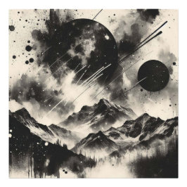 Surreal Mountain Ligcape med Abstrakt Circles Fototryck