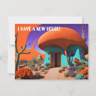 Surreal Mushroom House Ny adress Vykort