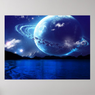 Surreal Natttidsplanet Poster