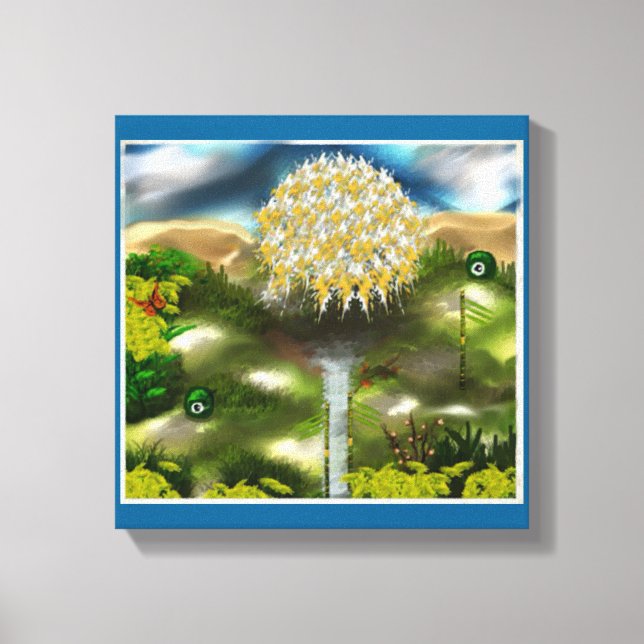 Surreal Öga Dream of Dandelions Canvastryck (Framsida)