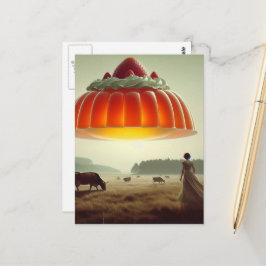 Surreal Orange Sweet Treat in Dairy Pasture Vykort