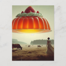 Surreal Orange Sweet Treat in Dairy Pasture Vykort