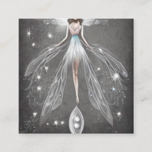 Surreal Paediatric White Dress Fairy Fyrkantigt Visitkort