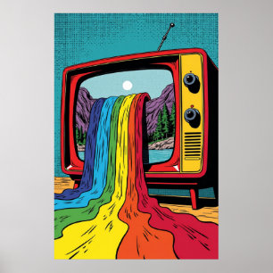 Surreal pop Art: Regnbåge på Skärm Poster