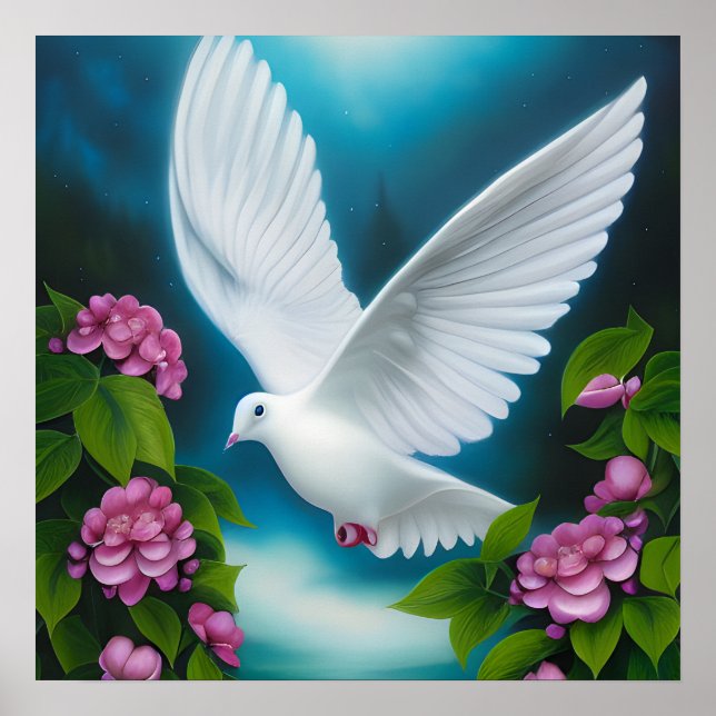 Surreal Pop Fantasy White Dove Poster (Framsidan)