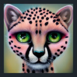 Surreal Pop Grönt Eyed Cheetah Poster<br><div class="desc">Surreal Pop Grönt Eyed Cheetah</div>