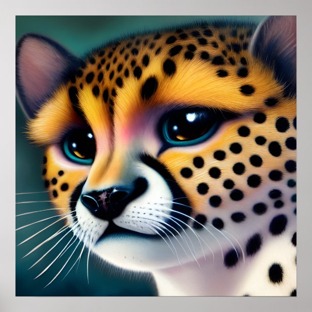 Surreal Pop Ledsen Cheetah Poster (Framsidan)