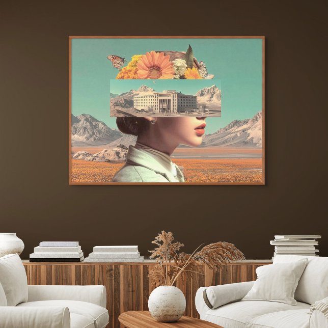 Surreal Portrait with Architectural Landscape Poster (Surreal Portrait with Architectural Landscape)