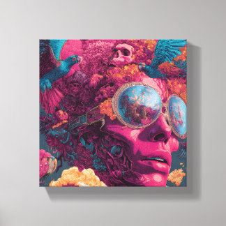 Surreal Psychedelic Wall Art på stretched canvas