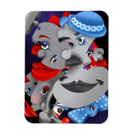 Surreal Puzzle Ansikte Fridge Magnet