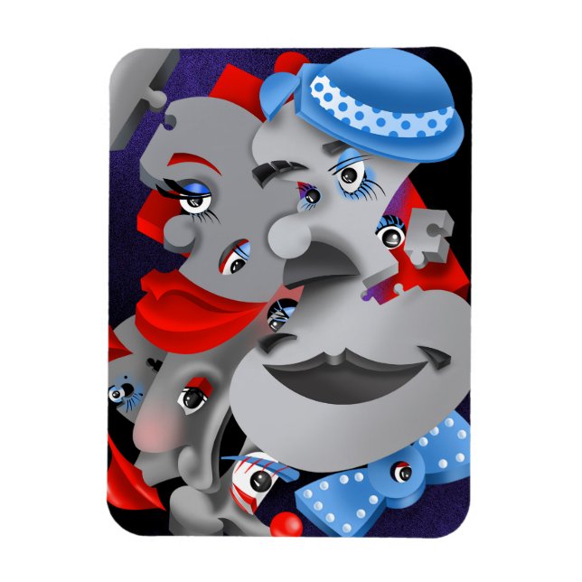 Surreal Puzzle Ansikte Fridge Magnet (Vertikal)