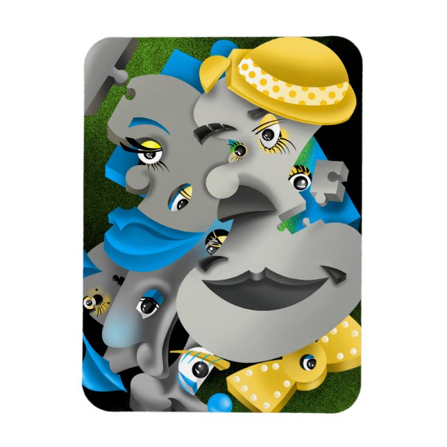 Surreal Puzzle Ansikte Fridge Magnet (Vertikal)