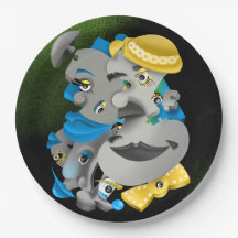 Surreal Puzzle Ansikte Papper Plate