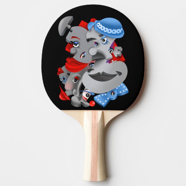 Surreal Puzzle Ansikte Ping Pong Paddle Pingisracket (Framsidan)