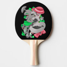 Surreal Puzzle Ansikte Ping Pong Paddle