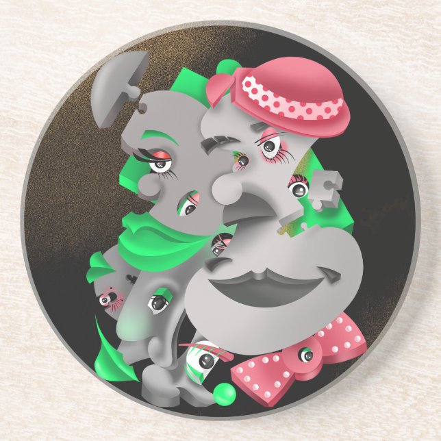 Surreal Puzzle Ansikte Underlägg (Framsidan)