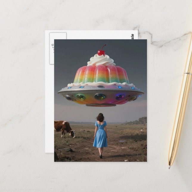 Surreal Rainbow Sweet Treat Vykort (Fram/Back In Situ)