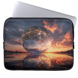 Surreal Reflective Sphere Containing Stars Laptop Fodral