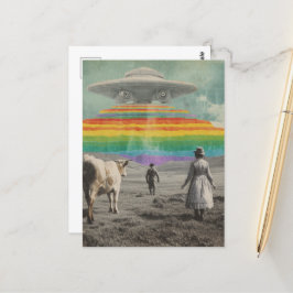 Surreal regnbåge UFO över käggen Vykort