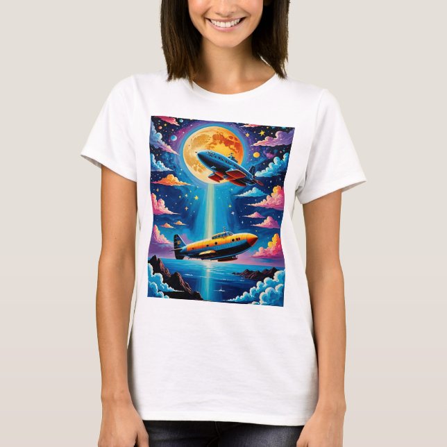 Surreal Retro Sci-Fi Äventyr Tee (Framsida)
