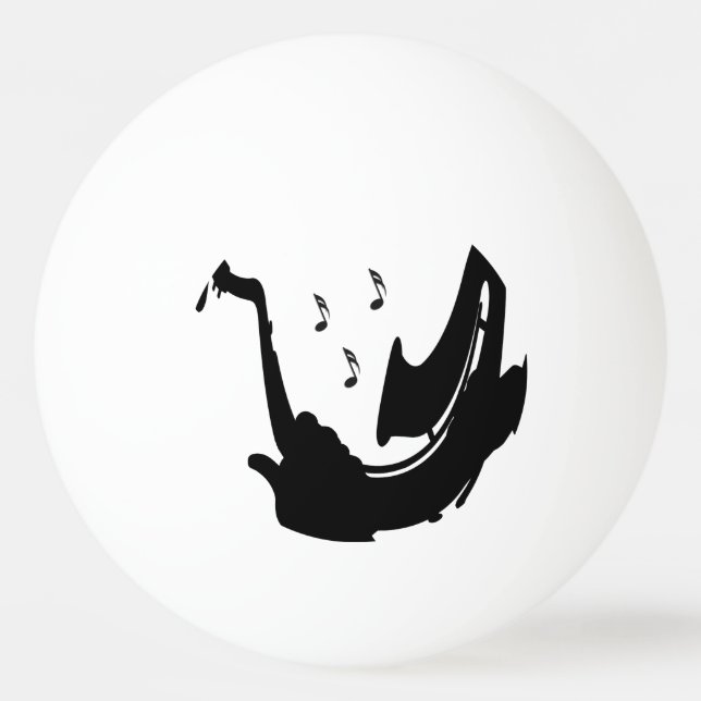 Surreal saxofonspelare pingisboll (Framsidan)