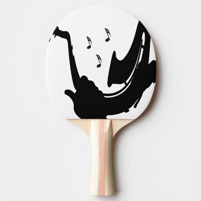 Surreal saxofonspelare pingisracket (Framsidan)