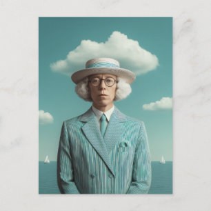 Surreal Seaside gentleman Porträtt Helg Vykort