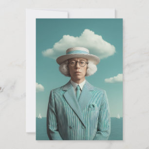 Surreal Seaside gentleman Porträtt Kort