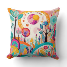 "Surreal Sergranat: Abstrakt Bohemian Cushion"