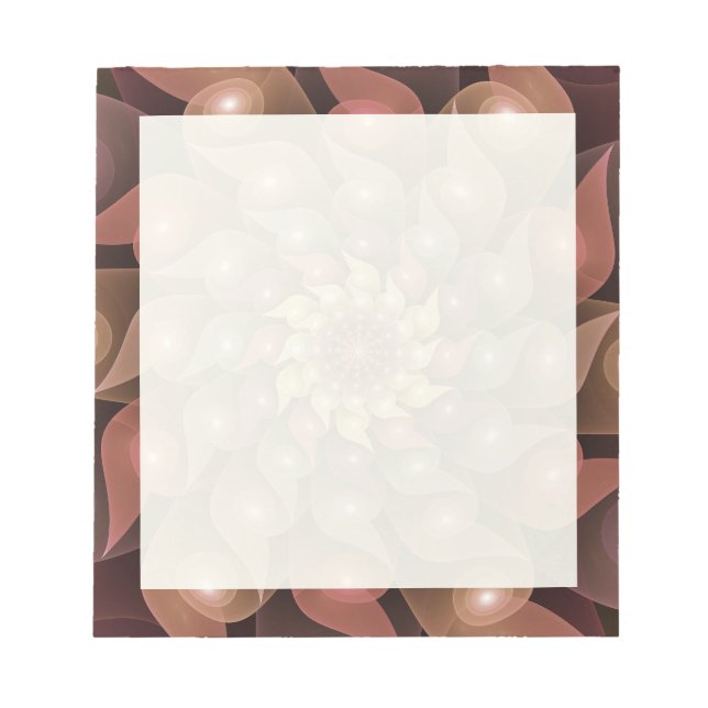 Surreal Shiny Flower Modern Abstrakt Fractal Art Anteckningsblock (Framsida)