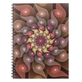 Surreal Shiny Flower Modern Abstrakt Fractal Art Anteckningsbok
