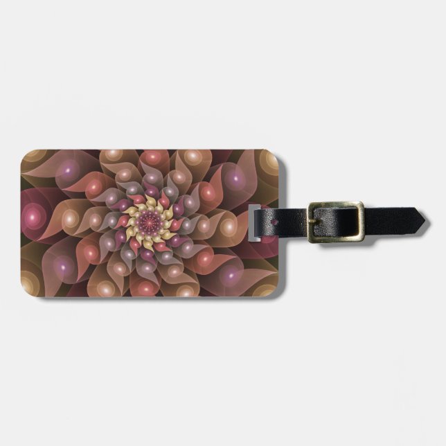 Surreal Shiny Flower Modern Abstrakt Fractal Art Bagagebricka (Horisontell Framsida)