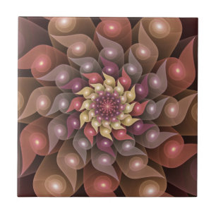 Surreal Shiny Flower Modern Abstrakt Fractal Art Kakelplatta