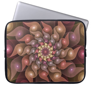 Surreal Shiny Flower Modern Abstrakt Fractal Art Laptop Fodral